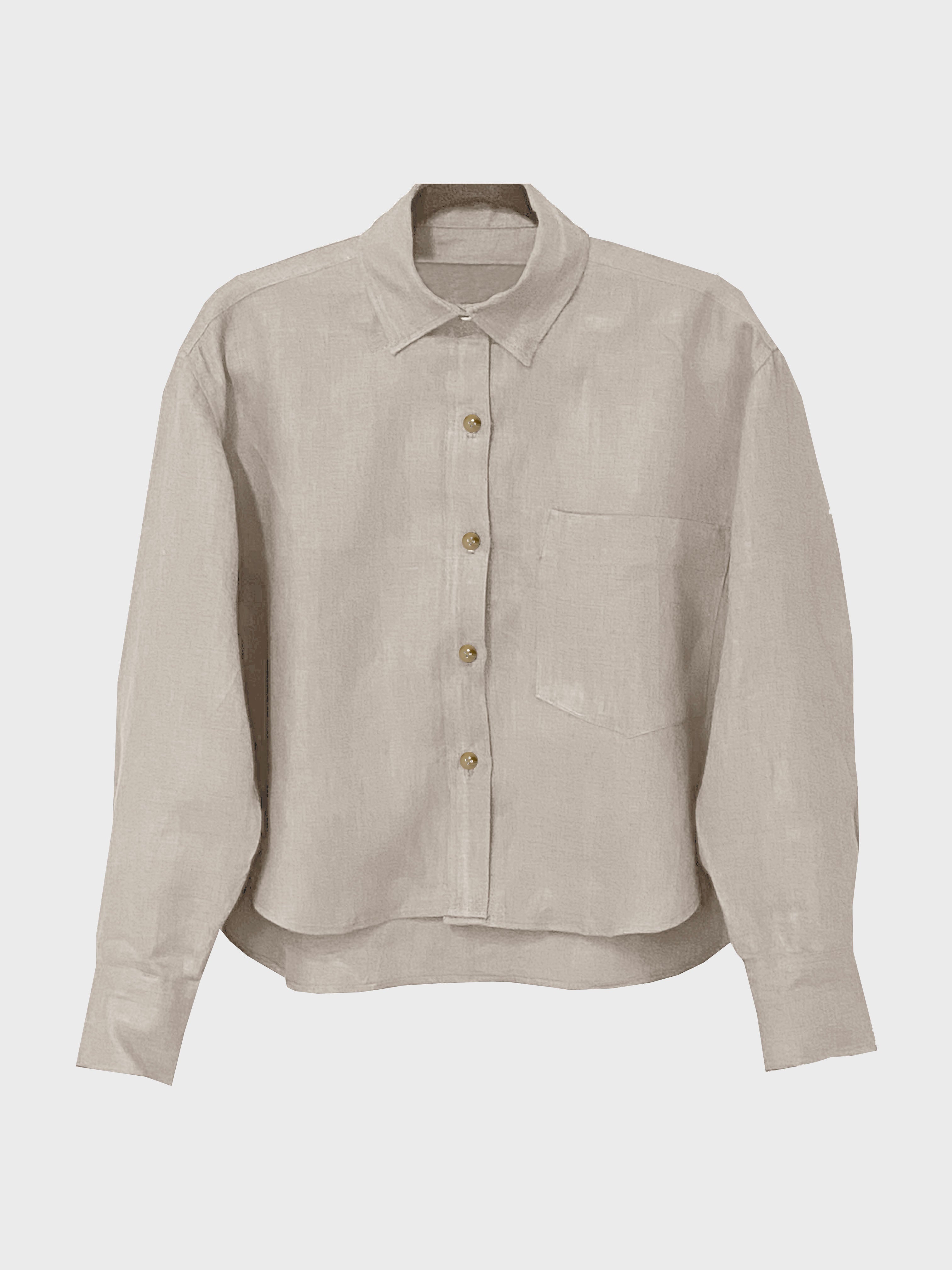 camisa corta de lino