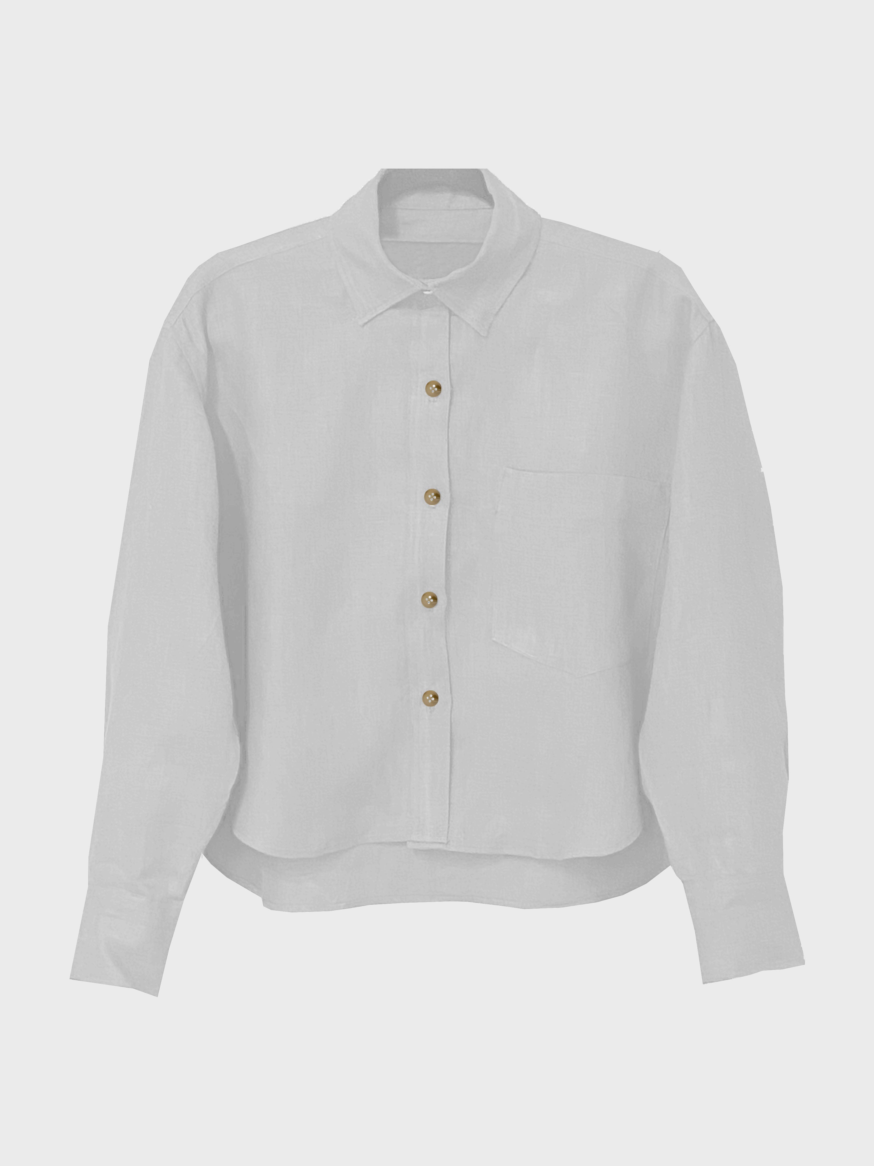 camisa corta de lino