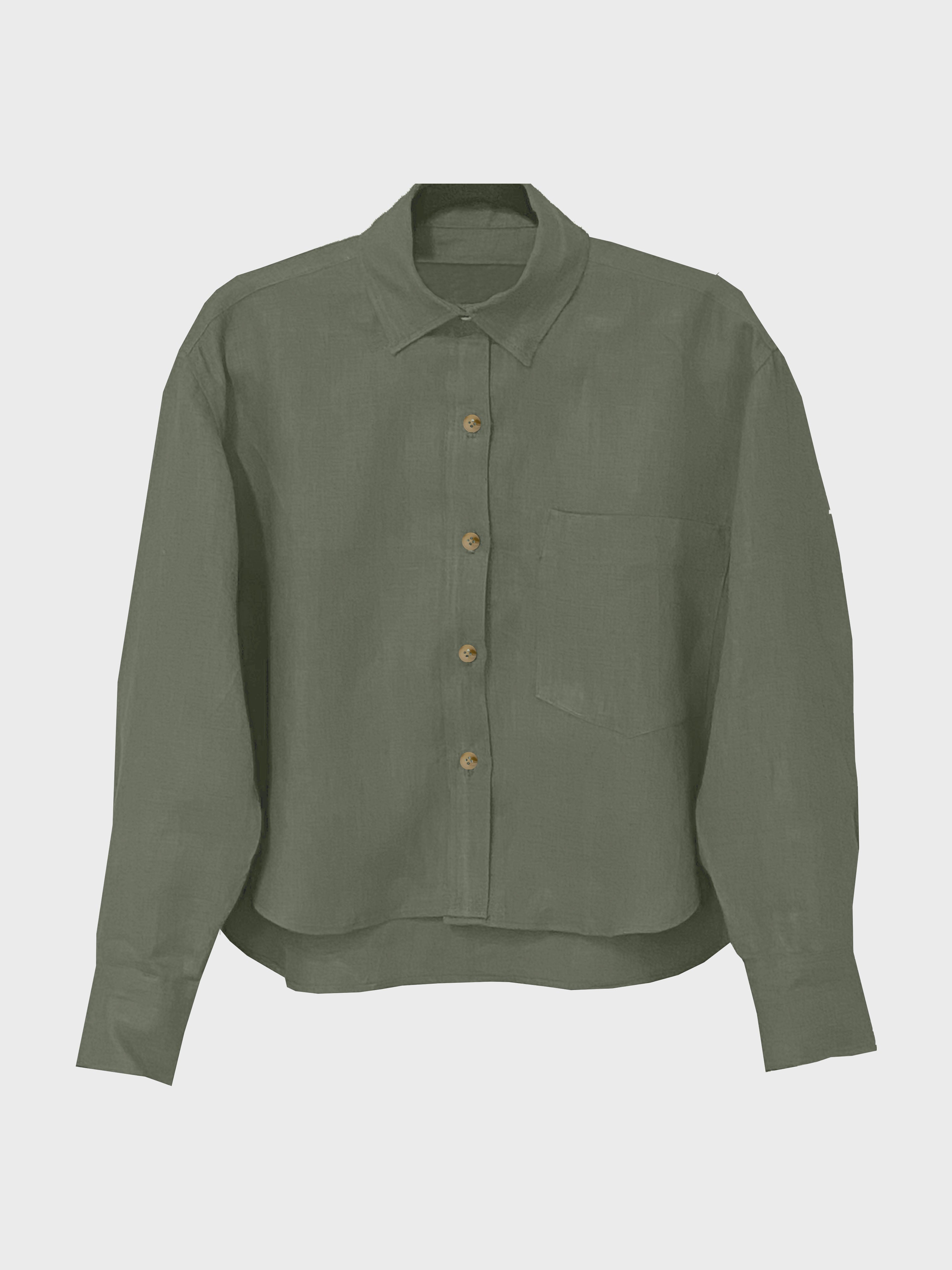camisa corta de lino