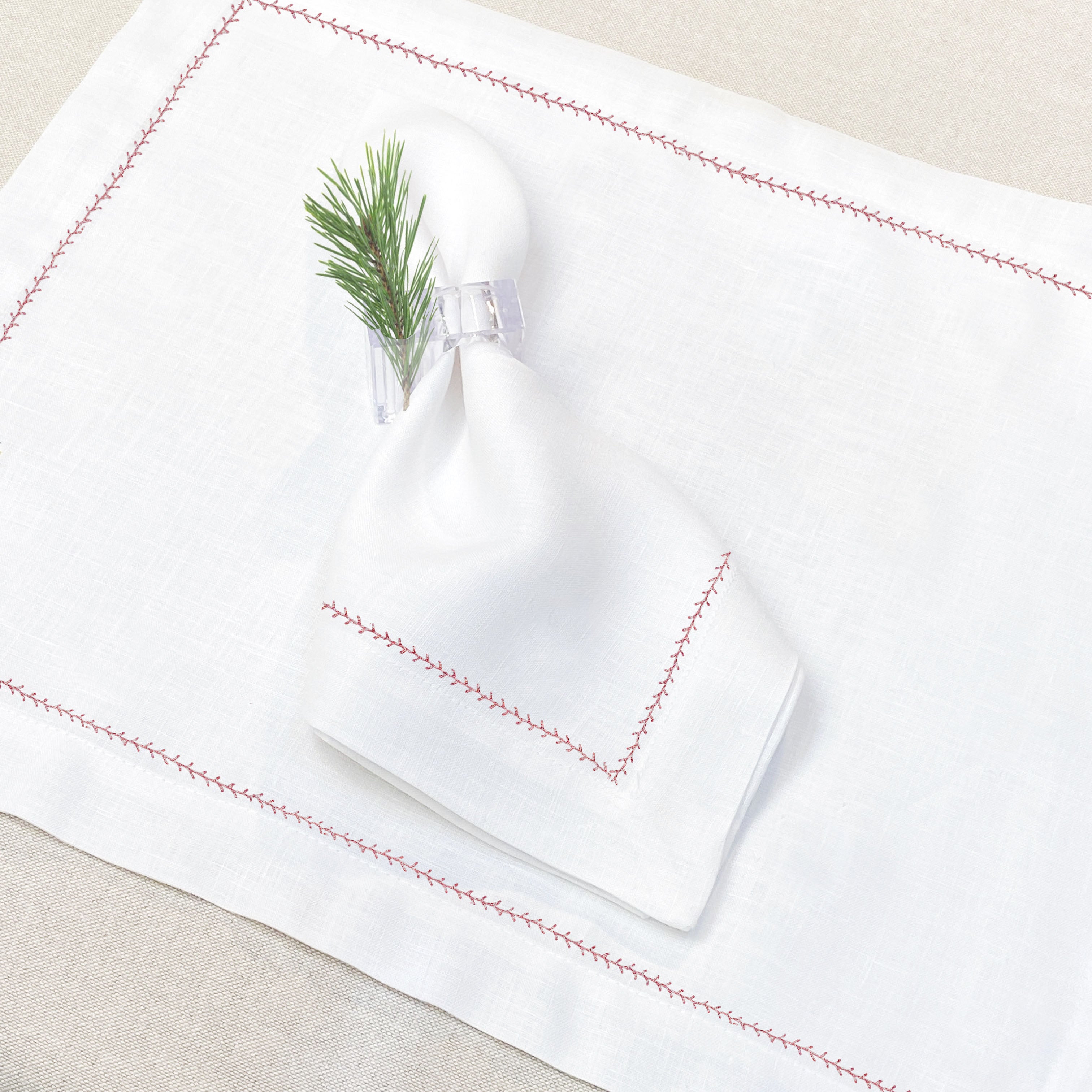 individual con servilleta de lino guía - Barioles Casa