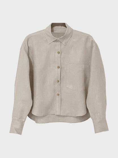 camisa corta de lino