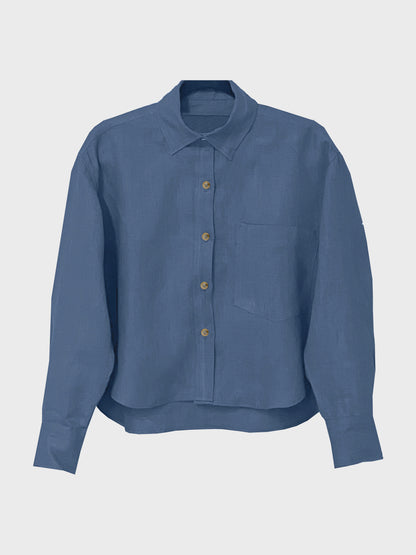 camisa corta de lino