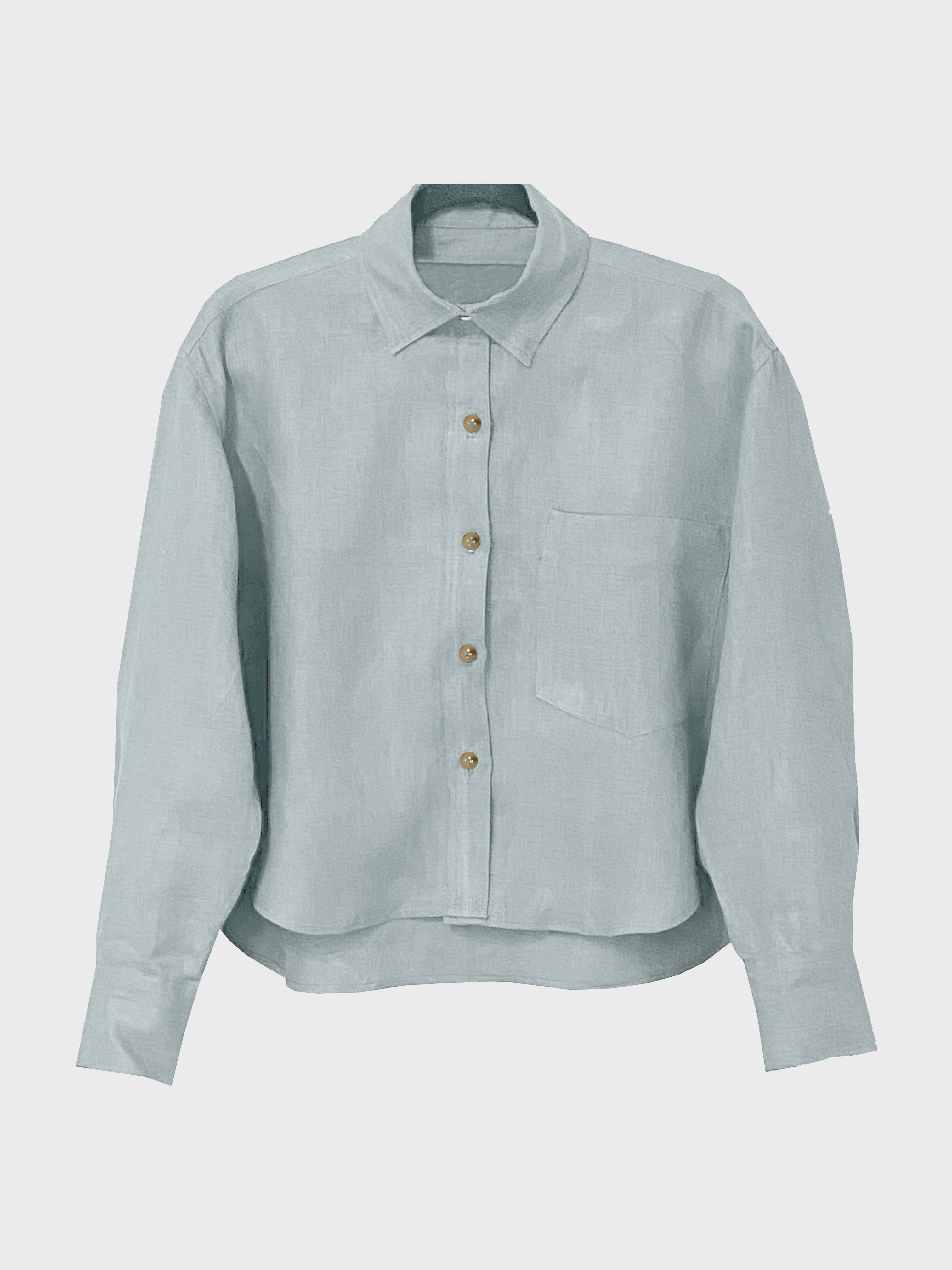 camisa corta de lino