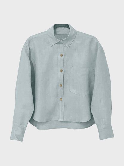 camisa corta de lino
