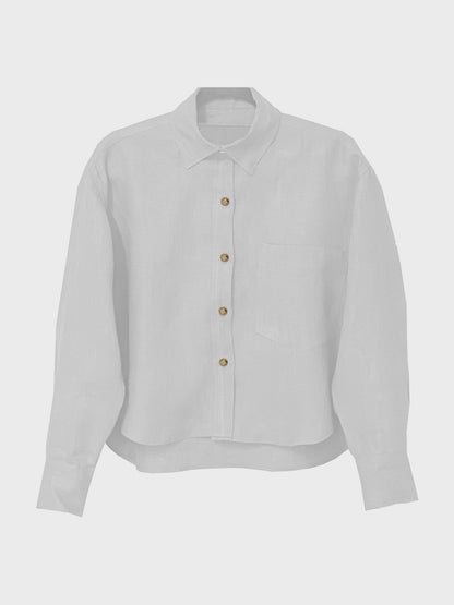 camisa corta de lino