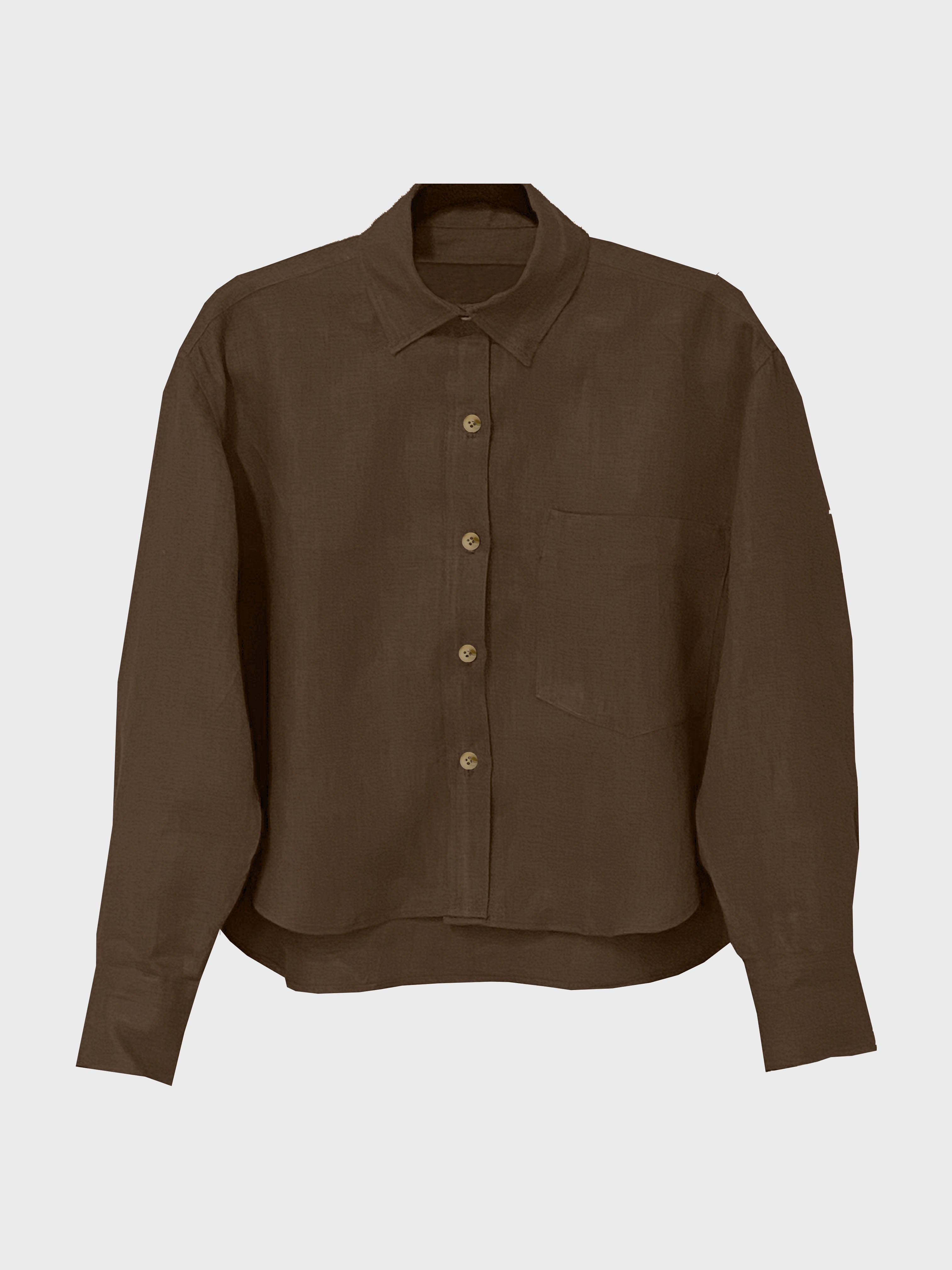 camisa corta de lino