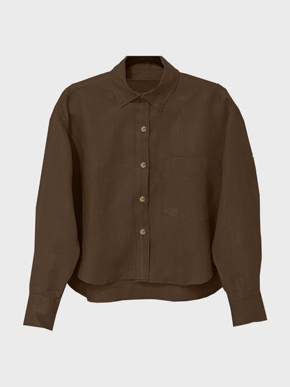 camisa corta de lino