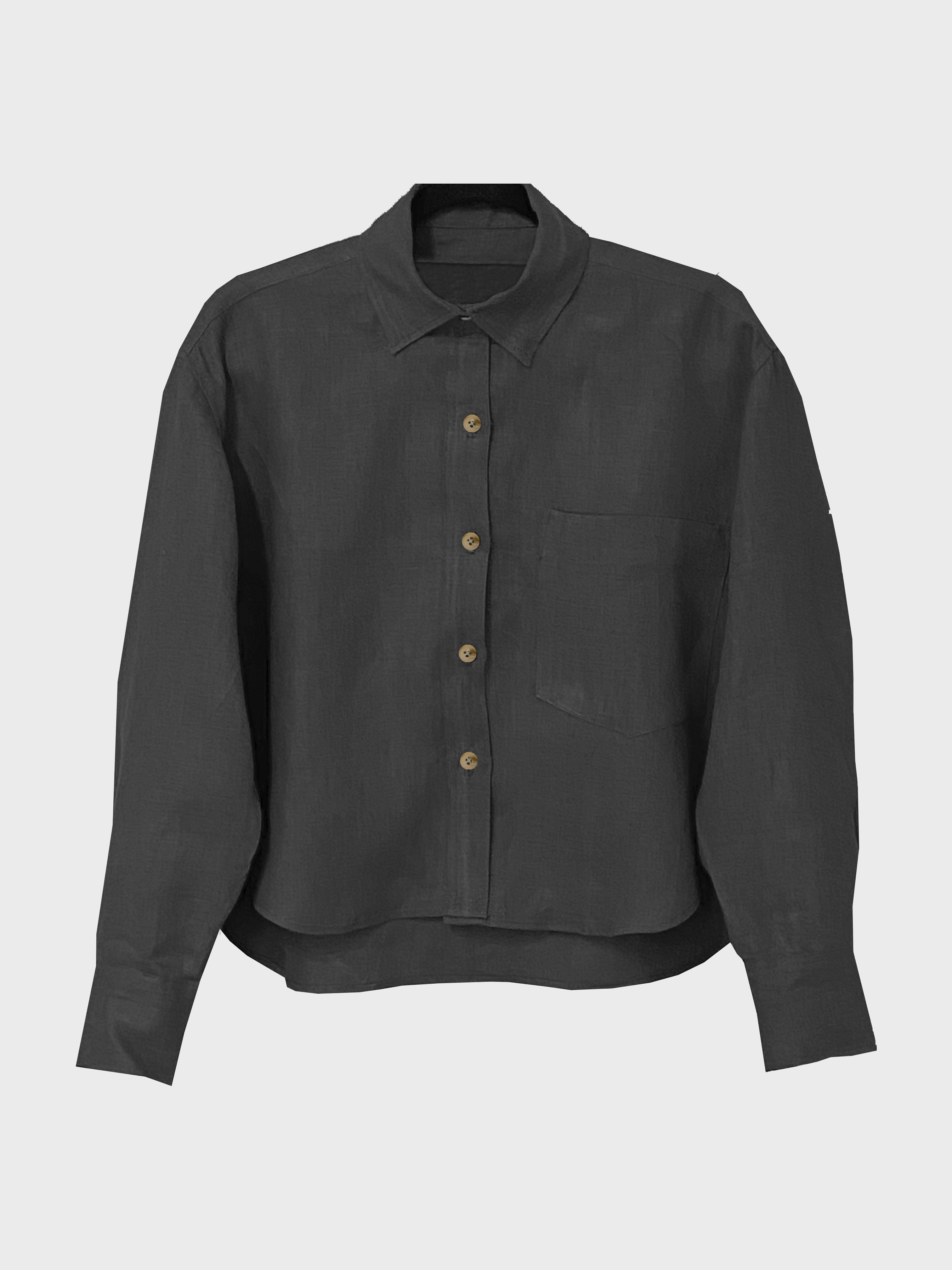 camisa corta de lino