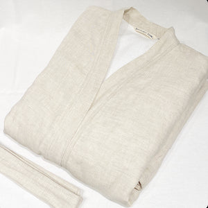 bata de lino con toalla tipo spa - Barioles Casa