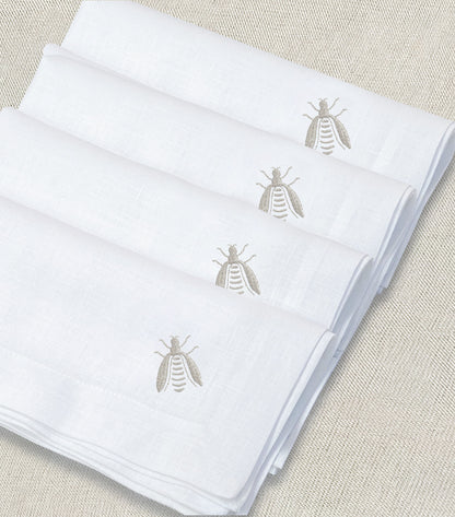 servilleta de lino bordado abeja