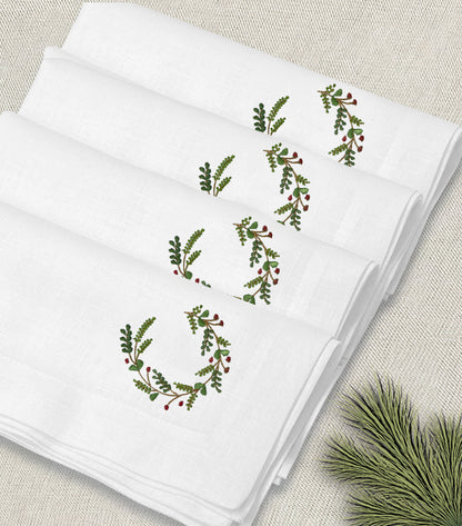 servilleta de lino bordado corona