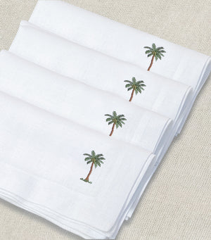 servilleta de lino bordado palmera - Barioles Casa