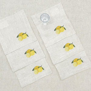 coctelera limones · lino arena · set de 6 - Barioles Casa