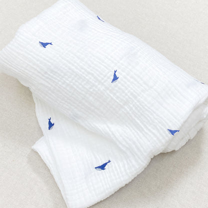 muselina bordada tiny whales - Barioles Casa