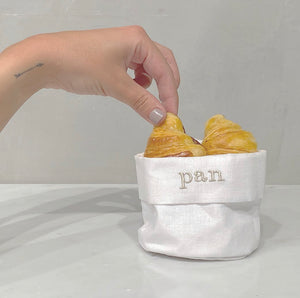 panera de lino blanco mini - Barioles Casa